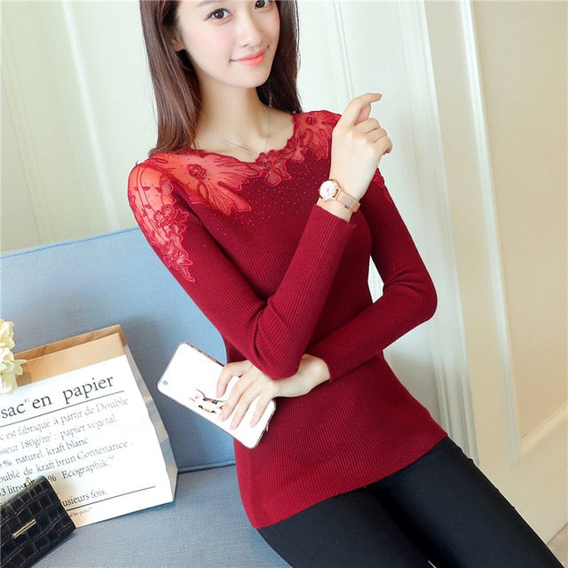 Sexy Lace Pullover Sweaters - essentials4yu