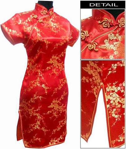 Traditional Chinese Dress// Satin Polyester - essentials4yu